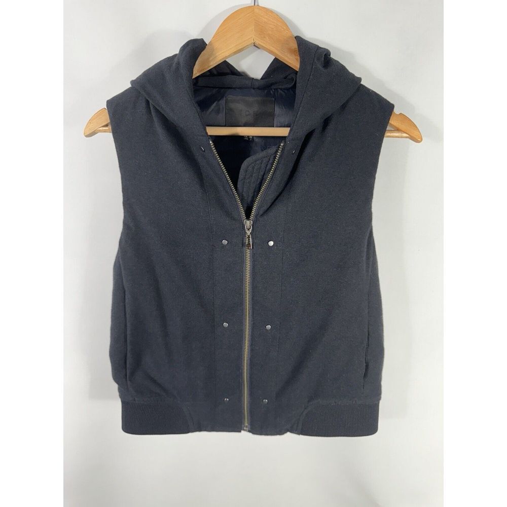 ICB Women's Size 2 Navy Blue Hooded‎ Full Zip Soft Puffer Down Vest
